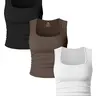 Women's Solid Color Ruched Design Crop Sports Tank Top, Sporty Sleeveless Sports Tops for Yoga Gym Workout Running, Ladies Sportswear Fitness Clothes for All Seasons, Yoga Vest, Workout Activewear Clothing