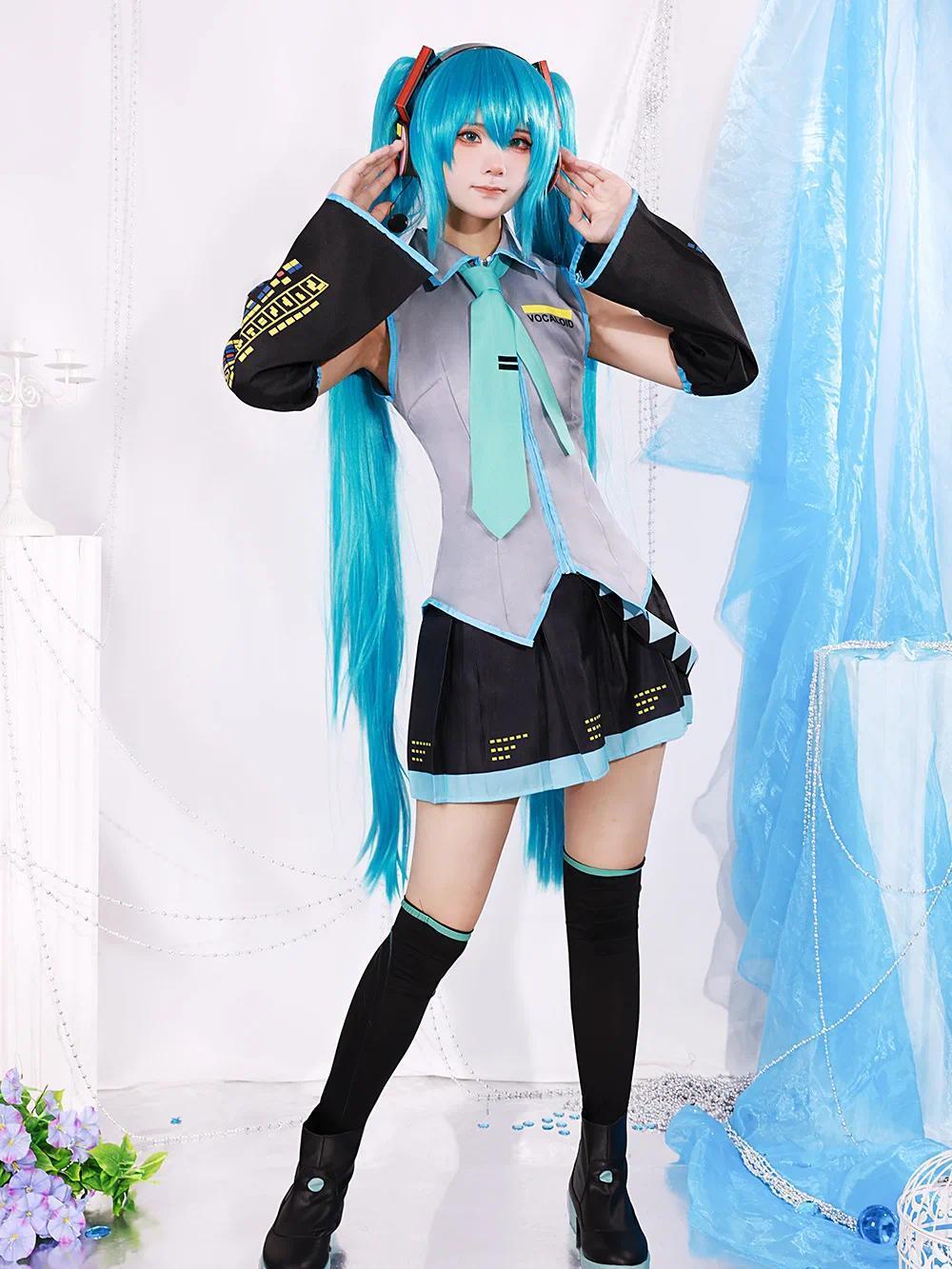 Anime Character Performance Clothes Hatsune Miku MIKU Anime Clothes Cosplay Clothes JK Skirt Same Suit Wig Accessories Halloween