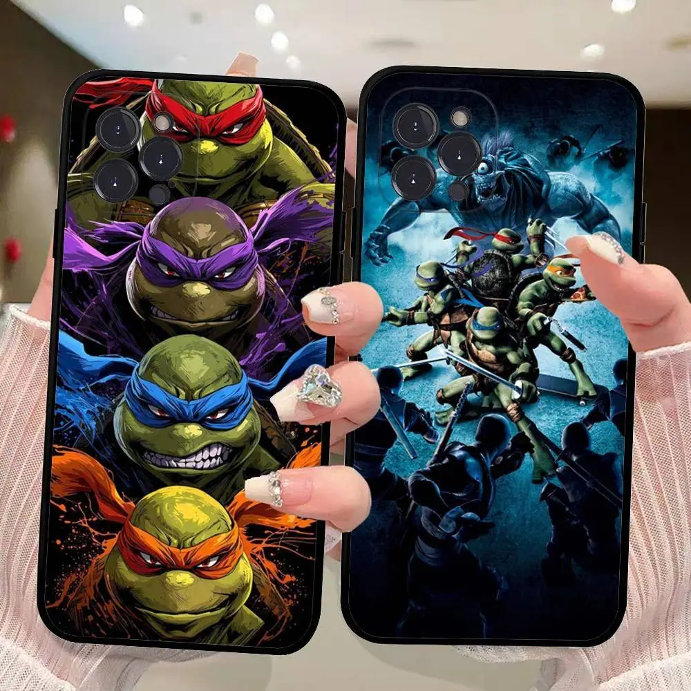 Fashion Movie Ninja Cartoon T-turtle Phone Case for IPhone 17 16 14 15 13 12 11 Pro Max Plus Samsung Galaxy S26 S25 S24 S23 S22 Silicone Soft Cover