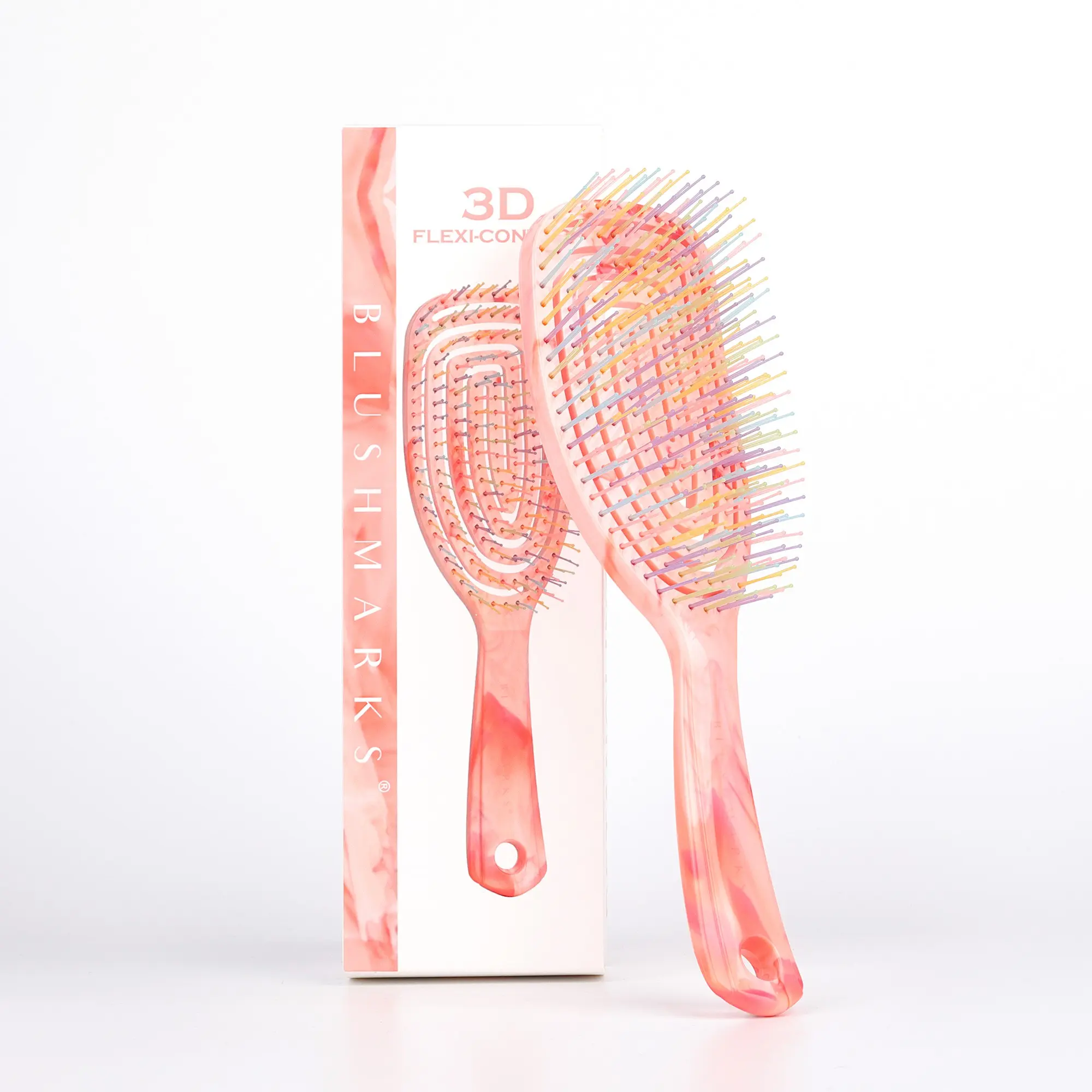 Anti-Static Detangling Brush for Women, Wet & Dry Vented Hairbrush, Double-Layer Soft Bristles, Ergonomic Long Handle Comb for Thin Hair, Curly Hair Detangler Brush