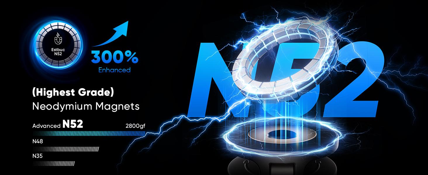 Car phone bracket, Magsafe car phone bracket [upgrade strong attraction and magnetism] 360 adjustable magnetic car phone bracket, suitable for iPhone and Android Android.