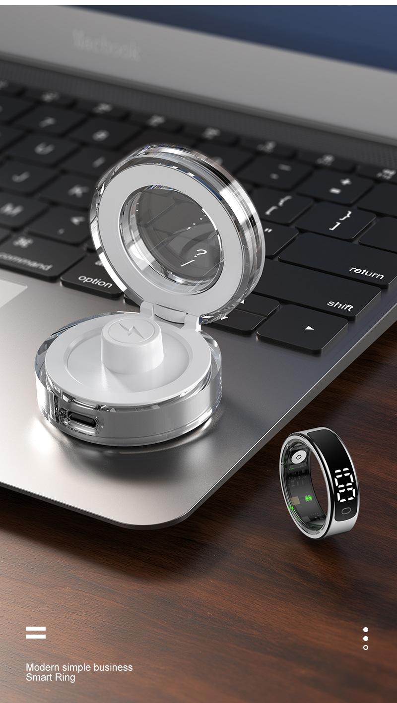 R13 Smart Ring Blood Oxygen Monitor Step Counter Sleep Tracker Bluetooth Fitness Activity Tracker for Health Monitoring Sports Exercise Tracking with Display