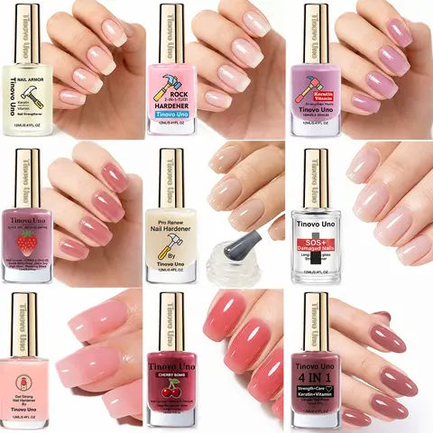 Tinovo Uno Nail Strengthener 12ML, Nail Nutrient Strengthener, air-dries naturally without the need for a UV/LED lamp; ideal for nail art and nail care, enhances shine and lustre; perfect as a gift for Halloween or Christmas;