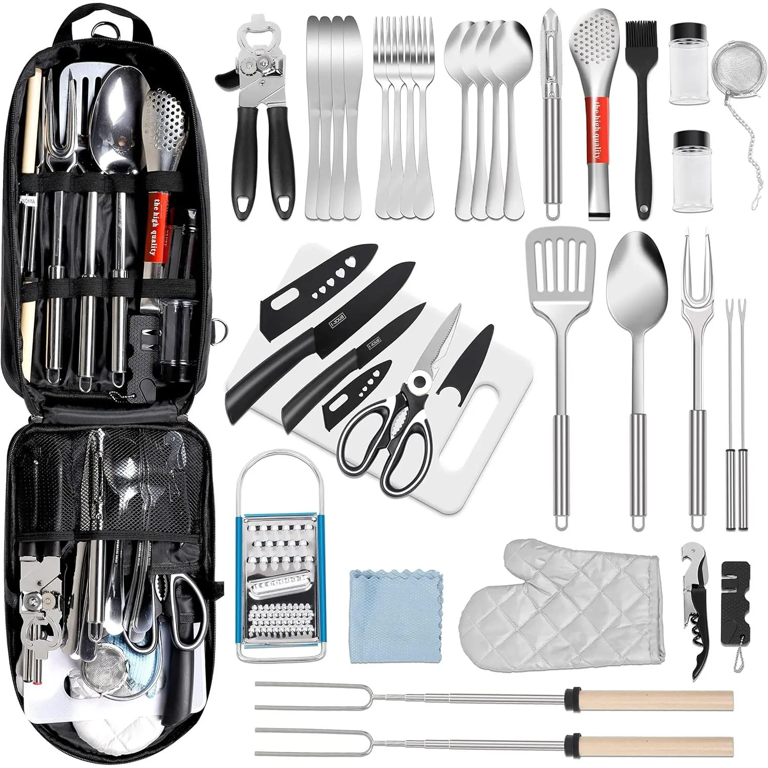 Camping Kitchen Utensil Set and Outdoor Cooking Gear for RV