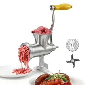 Large-scale Manual Meat Grinder and Sausage Stuffer Combo, Countertop Pork Meat Grinder with Sausage Filling Funnel, Perfect for Homemade Burger Patties, Manual Operation