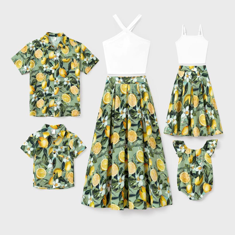 PatPat Matching Family Outfits – Lemon Print Hawaiian Shirts & Summer Dresses – Tropical Vacation Clothes for Men, Women & Kids Spingtok PatPat Matching Family Outfits – Lemon Print Hawaiian Shirts & Summer Dresses – Tropical Vacation Clothes for Men, Women & Kids Spingtok