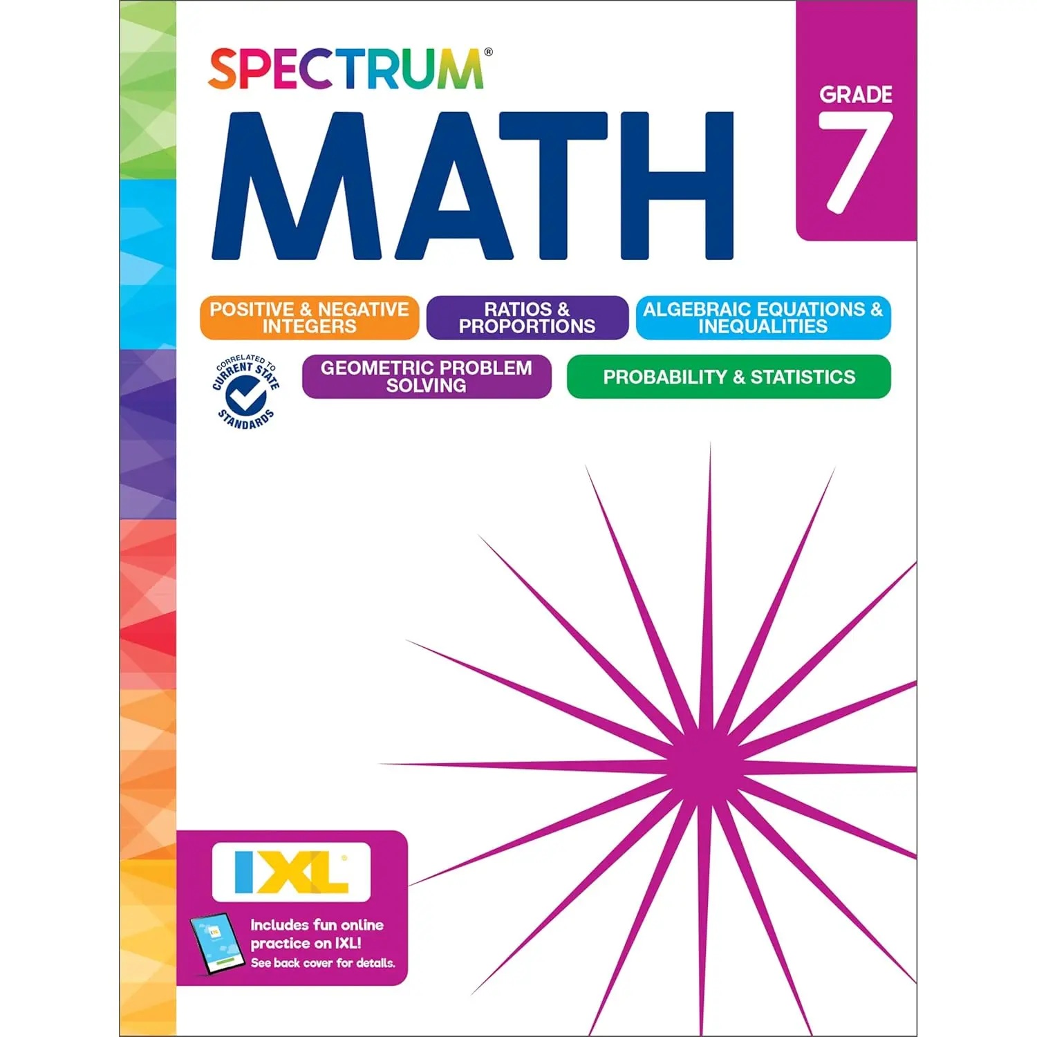 Spectrum 7th Grade Math Workbooks, Mathematics Middle School Books Covering Geometry, Algebra, Ratio, Integers, and More, Classroom or Homeschool Curriculum