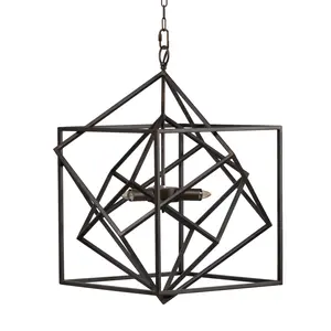 ARCH 3-Light Metal Chandelier Hanging Light Fixture with Adjustable Chain for Kitchen Dining Room Foyer Entryway Island Living Room Bedroom Hallway Stairwell Bulb Not Included Black, Living Room Table for Sofa Side, Bedroom, Office