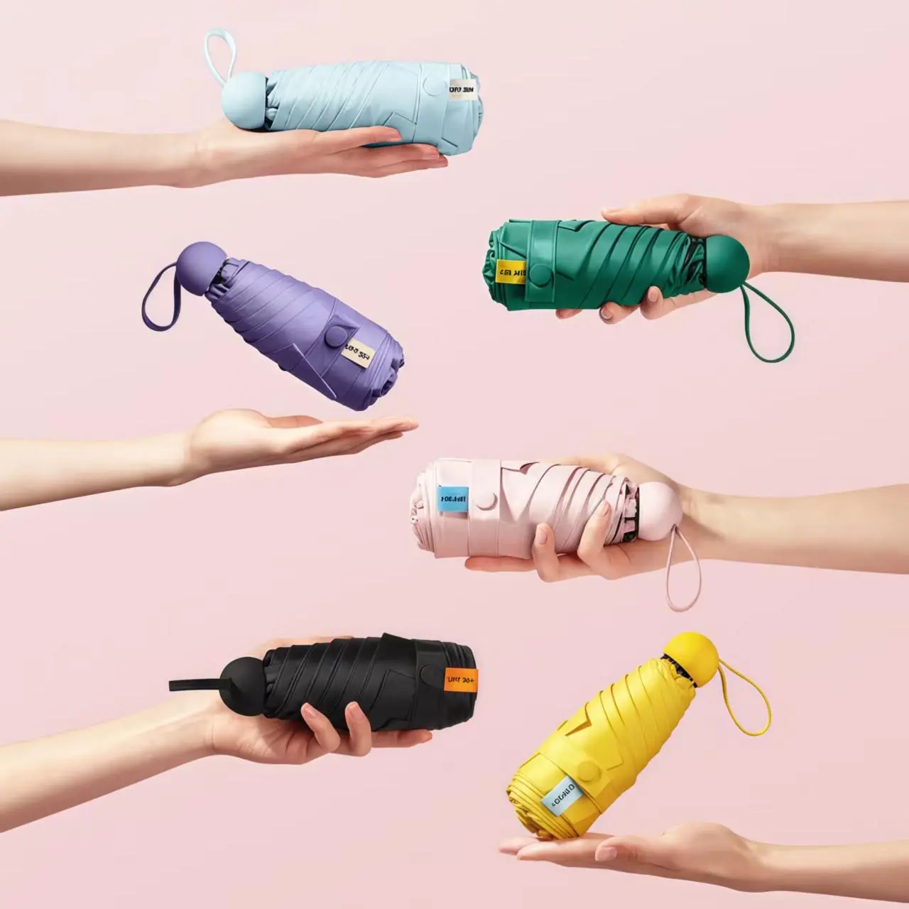 Compact UV Protection Travel Umbrella pocket size umbrella capsule umbrella portable folding umbrella Ladies' exclusive pocket umbrella