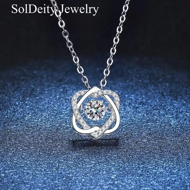 Infinity Love Heart Necklaces for Women 0.5 Carats D Color VVS1 Sythetic Moissanite, Sterling Silver Pendant Jewelry  Gifts for Women, Wife, Girlfriend, Daughter, MomGrandma Anniversary Engagement Wedding Christmas Valentine's Day Romantic Present fo