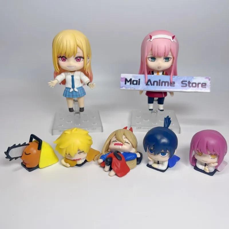 Cute Chainsaw Man Power Figure Anime Aki Denji Statue Makima Sleeping Action Figurine Desk Decoration Table Accessories Toy Gift