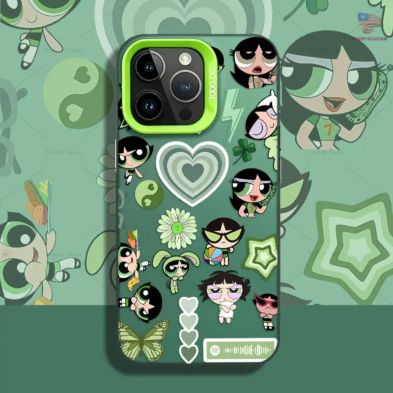 Lime green style collage of teenage girls Phone Case for iPhone 17 AIR 17 PRO 16 PRO 15  PRO MAX  14 PLUS 13 PRO 12 11 PRO XS MAX X XR Samsung Galaxy S25 Ultra S24 S23 S22 Plus  series(anti-drop hard shell) shockproof mobilephone protective cover female