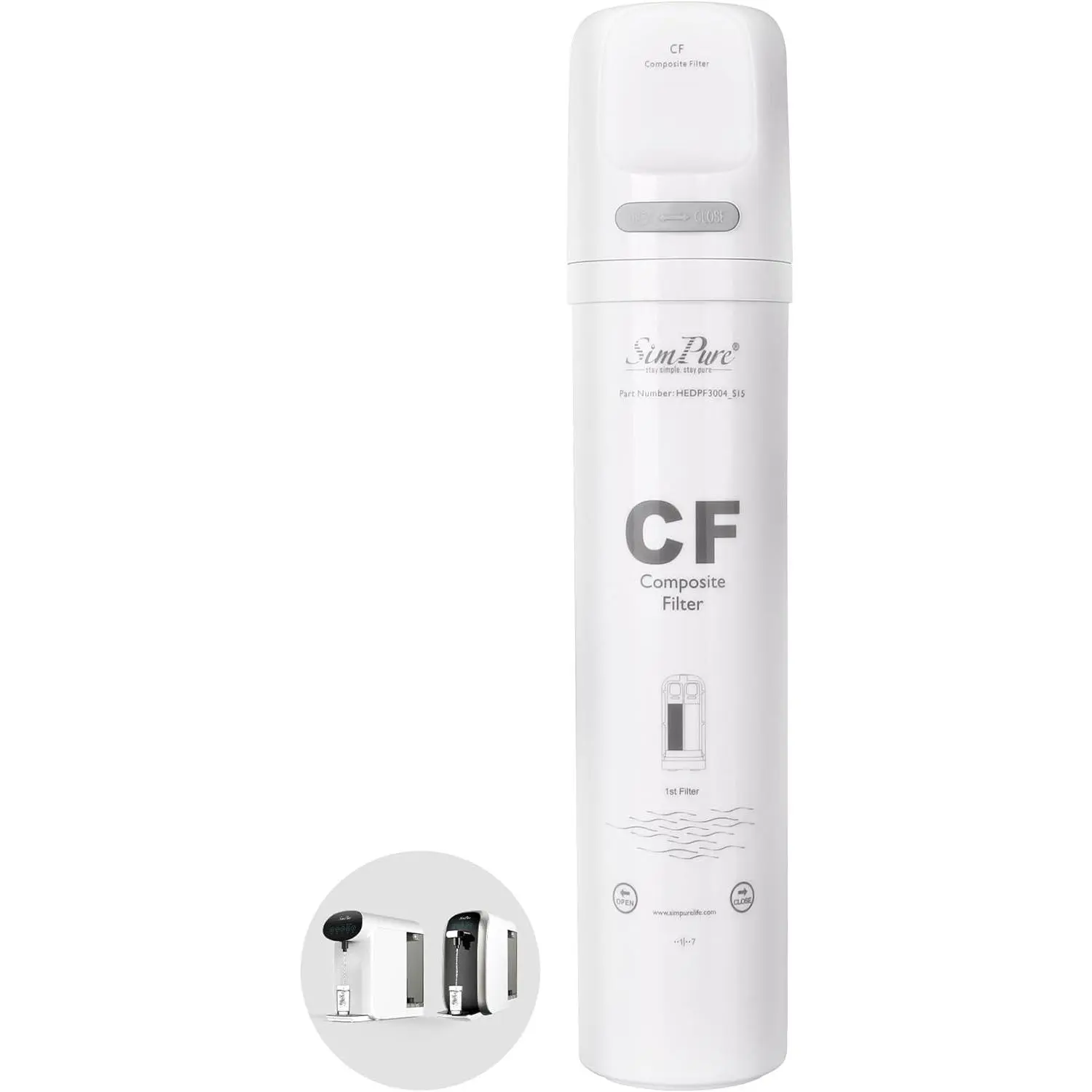 Y7P Series CF Filter  , 1 Pack | For Y7, Y7P-W, Y7P-BW Countertop Reverse Osmosis System, 6-month Lifetime, CF Composite Filter Reduces Chlorine, Odors