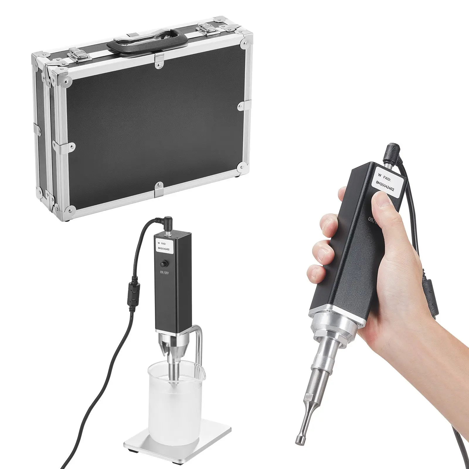 VEVOR Portable Ultrasonic Homogenizer, 0.3 in Titanium Alloy Probe, 30KHz Ultrasonic Frequency, 50-300ml Capacity, Handheld and Desktop Dual Use, Sonicator Processor Cell Disruptor Mixer with Stand