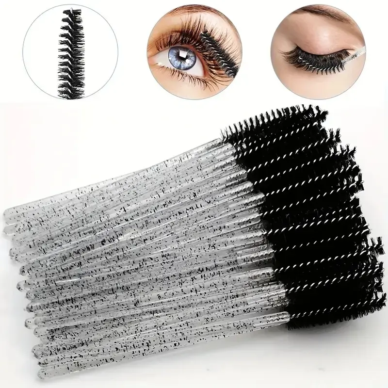 50 Dual-Use Spiral Makeup Brushes, Eyelash Comb and Brow Brush, Ergonomic Handle, Durable Abs Plastic, Beauty Tools, Cosmetics Makeup Tools