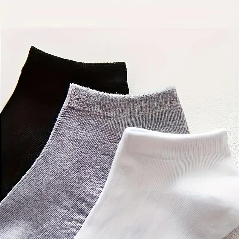 20/40 Pairs of Soft Comfortable Breathable Black White Gray Socks for Daily Outdoor Wear Simple Versatile Cotton Spandex Woven Athletic Socks