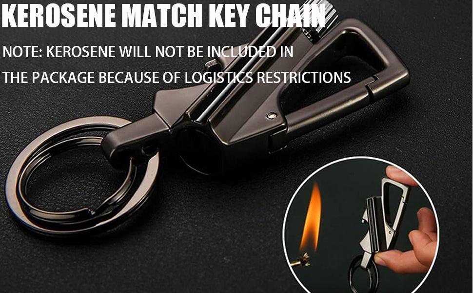 Permanent Match Infinity Lighter, Reusable Waterproof Flint Fire Starter with Keychain and Bottle Opener, Windproof Metal Kerosene Lighter for Outdoor Camping Hiking Survival (Not Include Lighter Fluid)