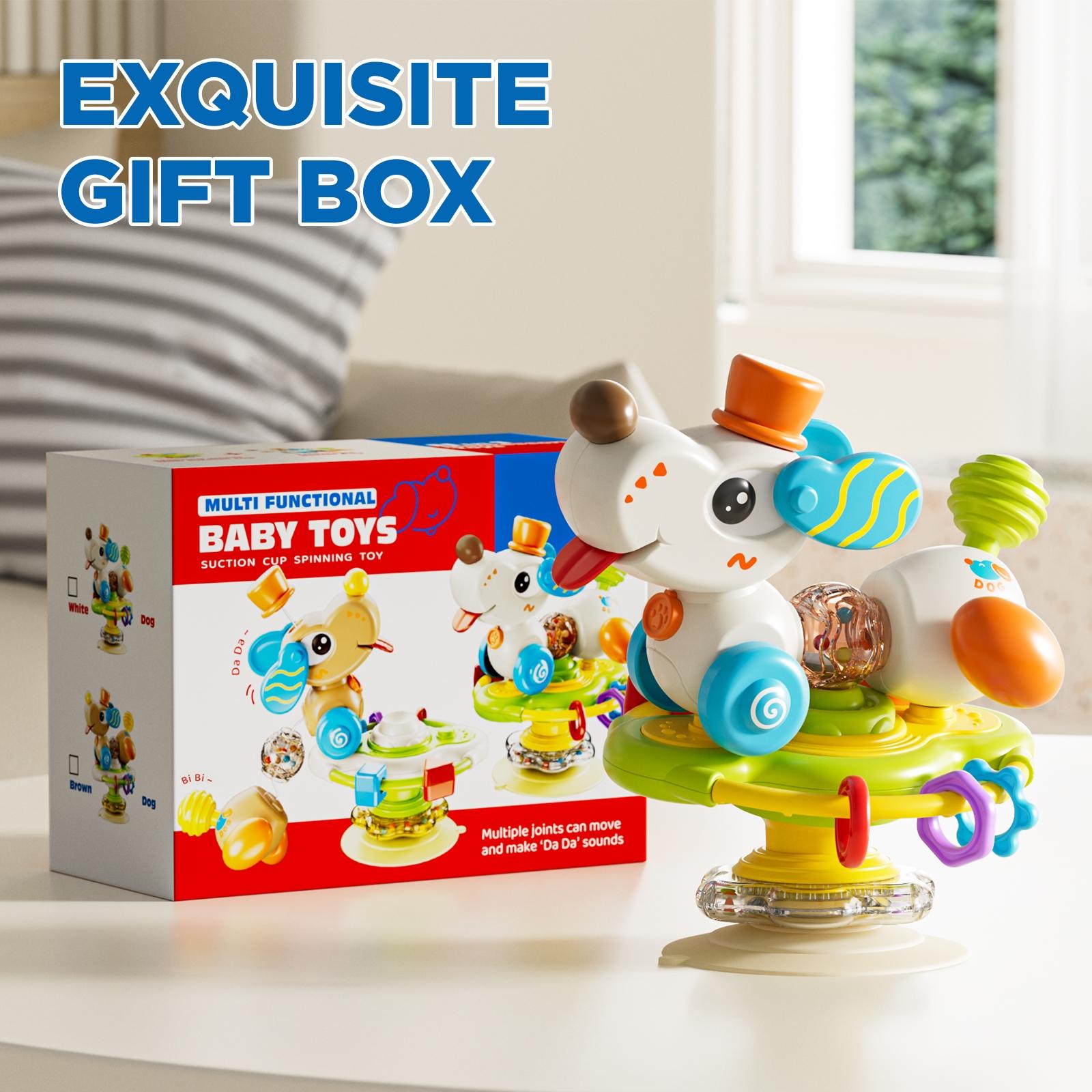 Baby Table Dog Suction Cup Rotating Toy, Multifunctional Detachable Steering Wheel, Perfect Gift for Holidays, Birthdays, Christmas