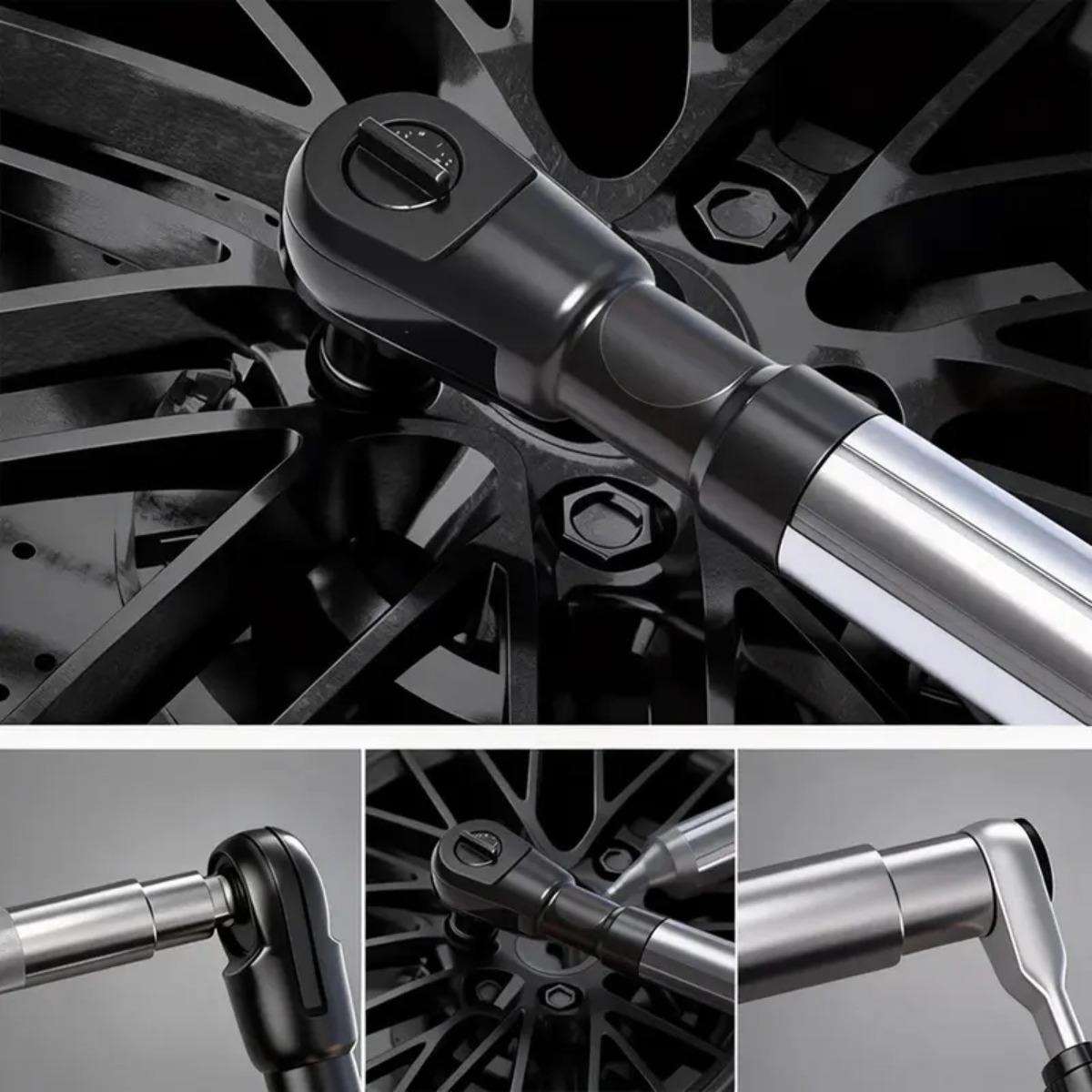 1/2" Offset Extension Wrench Flexible Extension Bar Multifunctional Universal Impact Wrench Tool for Car Repair Shop Workshop, knurling Removal Portable