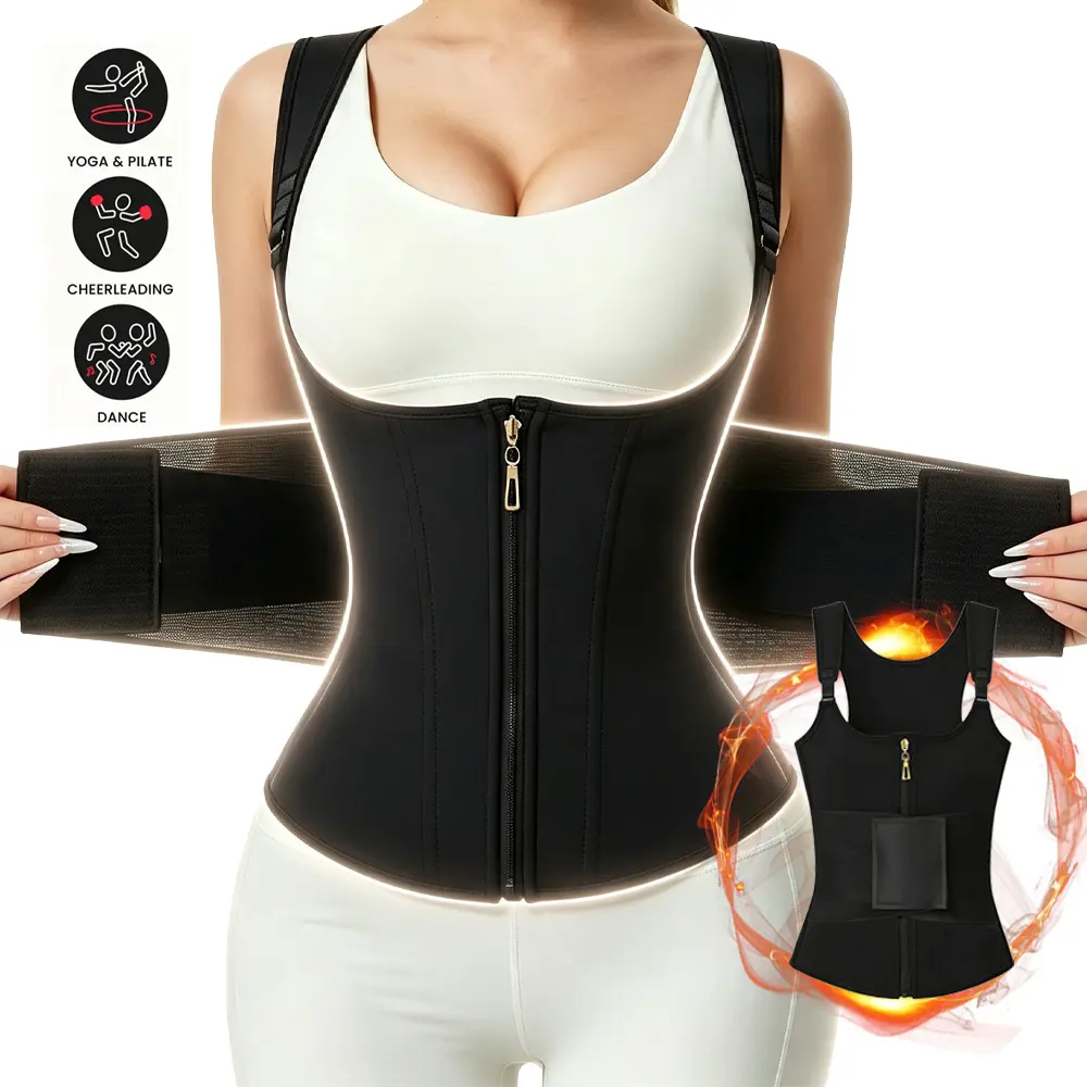 Postpartum Belly Workout Body Shaper Cincher, Tummy Control Sports Girdle Waist Trainer for Women with Adjustable Shoulder Strap