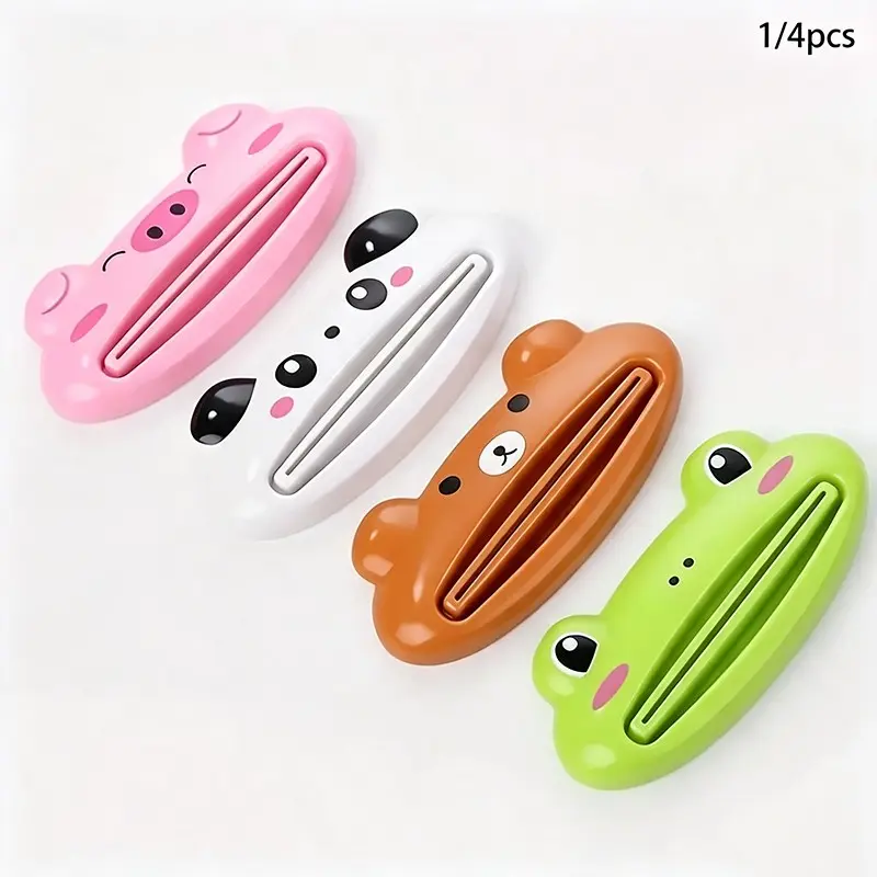 Cute Cartoon Animal Multi-Function Toothpaste Squeezer, Creative Toothpaste Dispenser, Toothpaste Extruder, 1 Pack/4 Packs