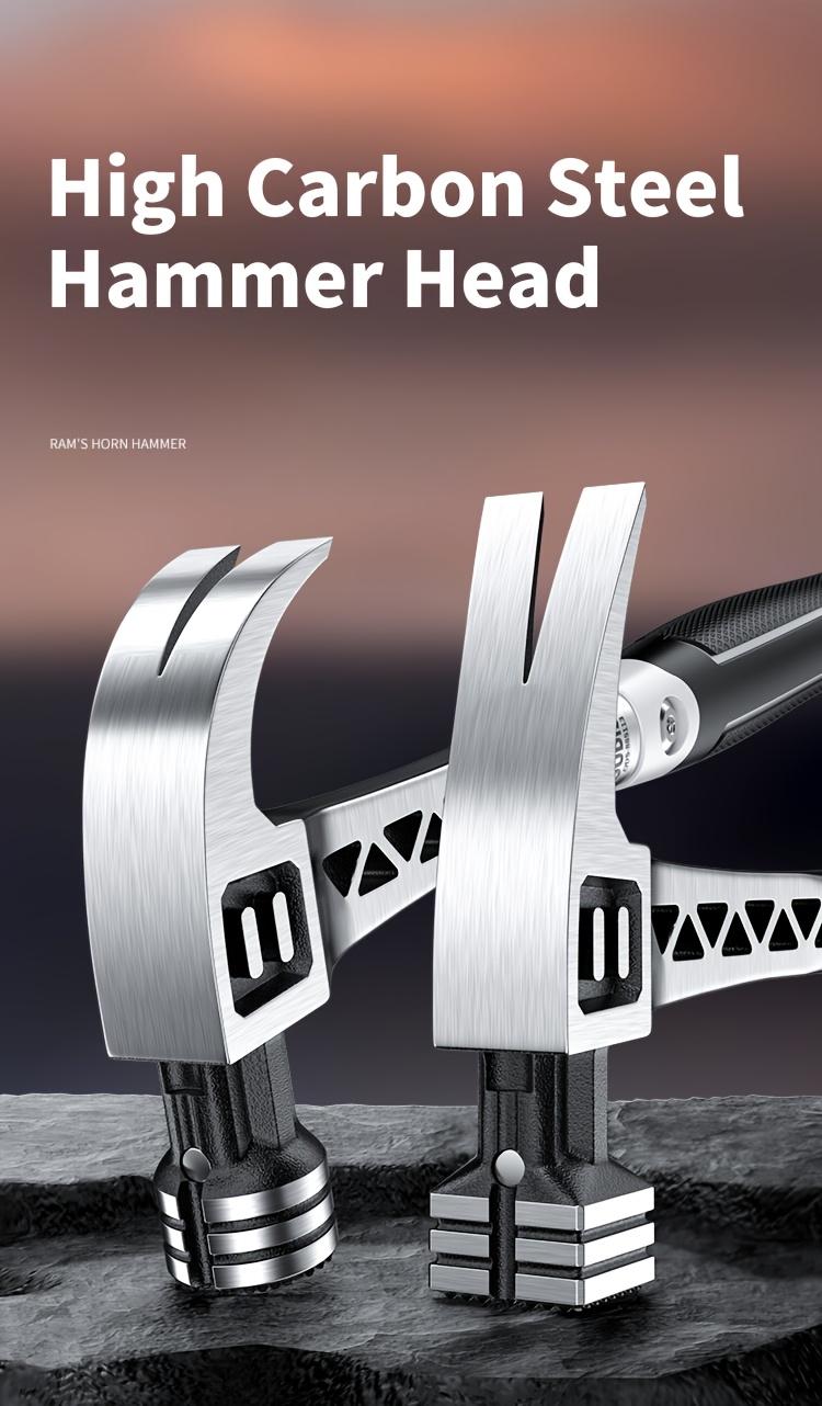 OUDISI Heavy Duty Steel Hammer with Non-Slip TPR Comfort Grip - Multi-Functional Hand Tool for Nails, Carpentry, and Industrial Use, Ergonomic Design, No Batteries Needed, Hammer for Work, Carpentry Accessories, Stylish Metal Surface, Sturdy Structure