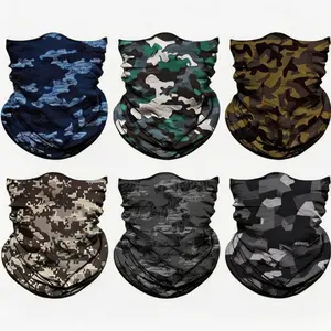 6 Pack Tactical Camouflage Neck Gaiter, UV Protection Summer Breathable Bandana, for Hunting Fishing Airsoft Cycling Outdoor Sports for Men Women