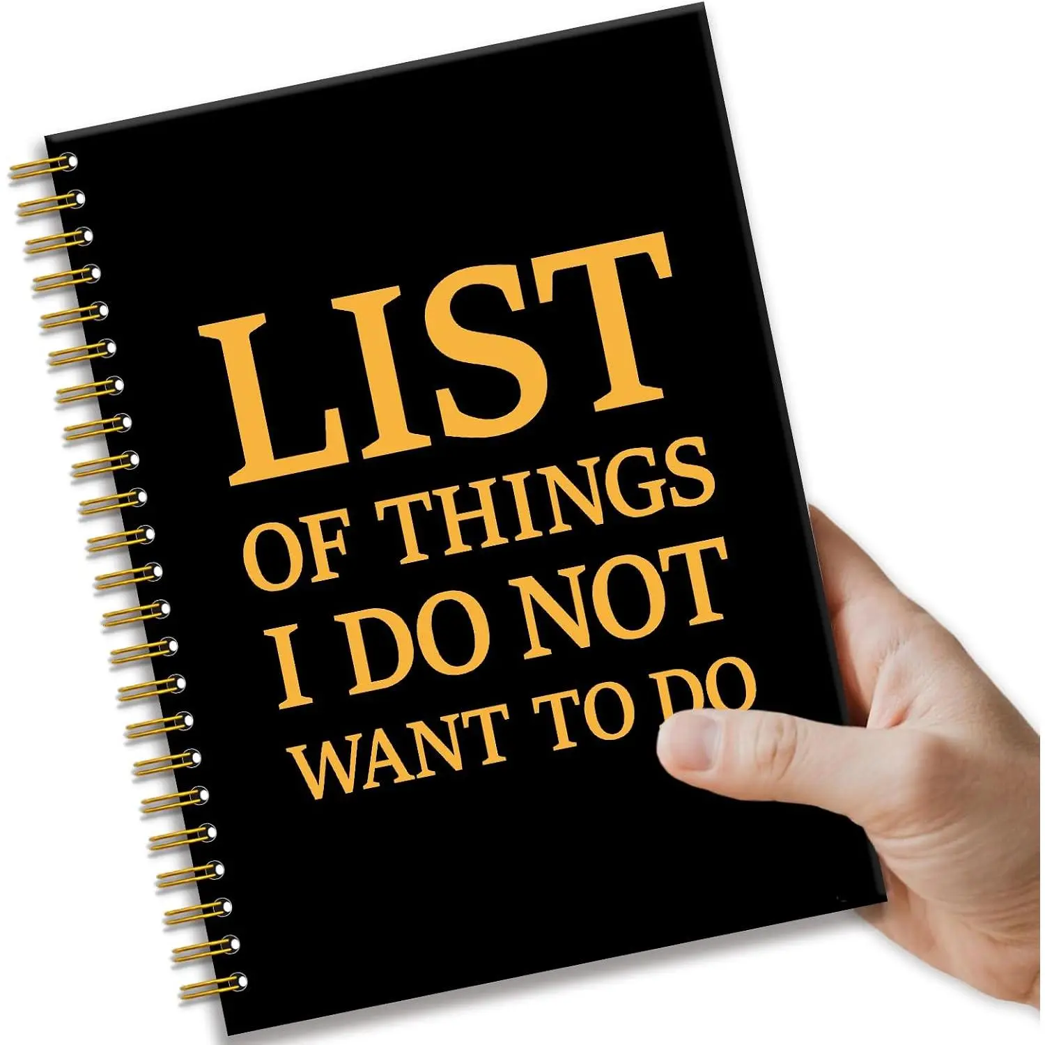 Funny Sarcastic Black  Notebook Gifts, List of Things I Do Not Want to Do 160 Blank Pages Hardcover Spiral Notebook, Office Journal for Employee, Work  Gifts for Colleague