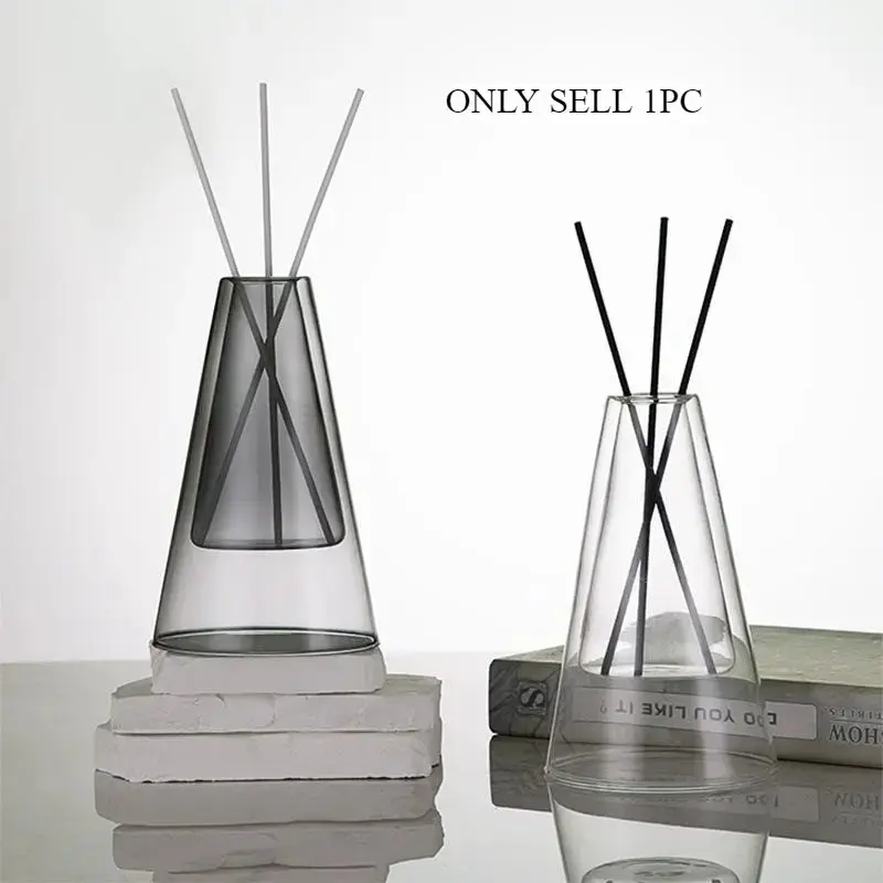Household aromatherapy bottle, double-layer high-style triangular borosilicate glass aromatherapy bottle, minimalist style high-transparency triangular aromatherapy bottle, Aromatherapy Scent Diffuser