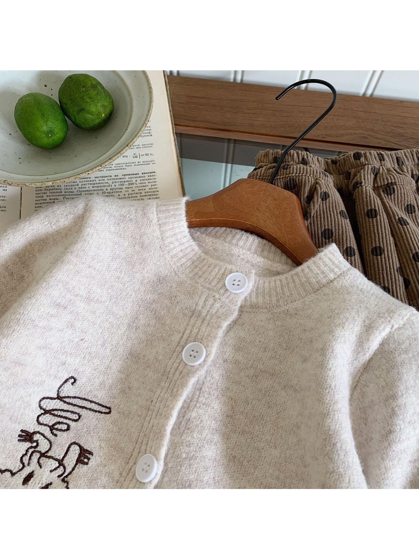 (New)Little Boys' Cozy Button- Sweater - Feature a Cute Stitched Puppy Detail, Soft Mid-Weight Knit for Fall and Winter, Perfect Easy-On Layer for Chilly Weather