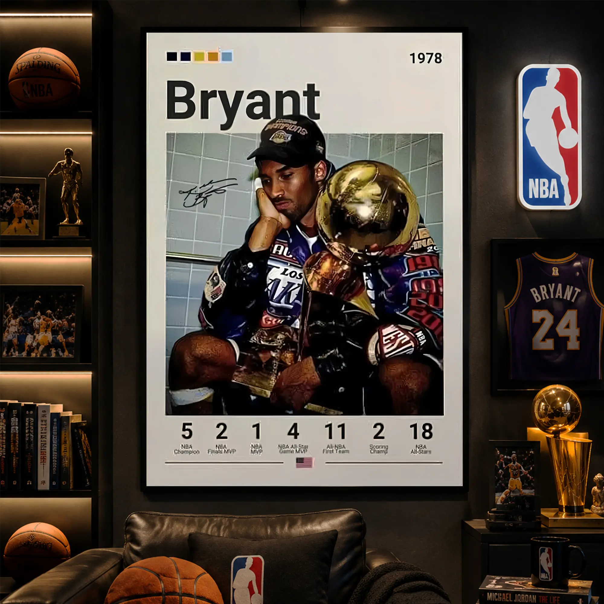 Kobe Bryant Poster, LA Lakers Poster, Gift For Kobe Fan, NBA Poster, Sports Poster, NBA Fans, Basketball Gift, Sports Bedroom Posters, Sports Wall Art, Man Cave Decor, NBA Fan Gift, Athlete Artwork