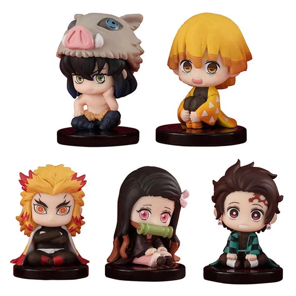 Demon Slayer Sitting 15 Style/Set Q VersionGhost Doll Tanjiro Nidouzi Inosuke Zenizu Figure Action Figure Movie Model Toys Doll