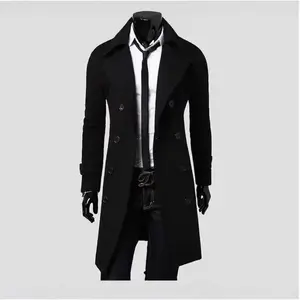 Double-breasted Clothes Men's Woolen Coat Slim Woolen Coat Men(Sheets)