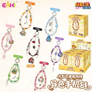 EAKI Ninja Shippuden Special Color Phone Charm Blind Box, Ninja Sasuke Beaded Lanyard Pendant, Kawaii Anime Keychain Collectible Gift for Fans Girls