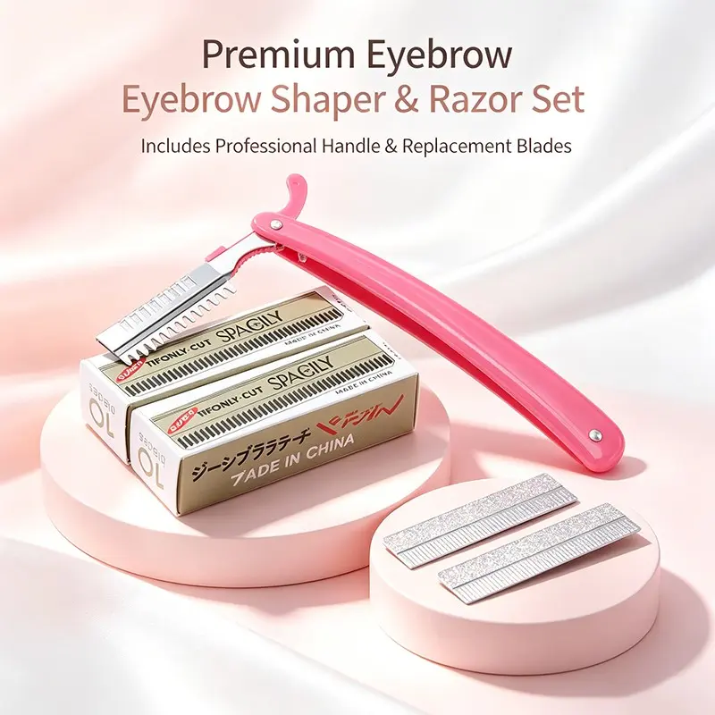 Professional Eyebrow Trimmer Blade Set for Women, Safe Makeup Artist Tool Kit, Beginner-Friendly Brow Shaping Kit, Essential Beauty Accessories, Home Beauty Tool