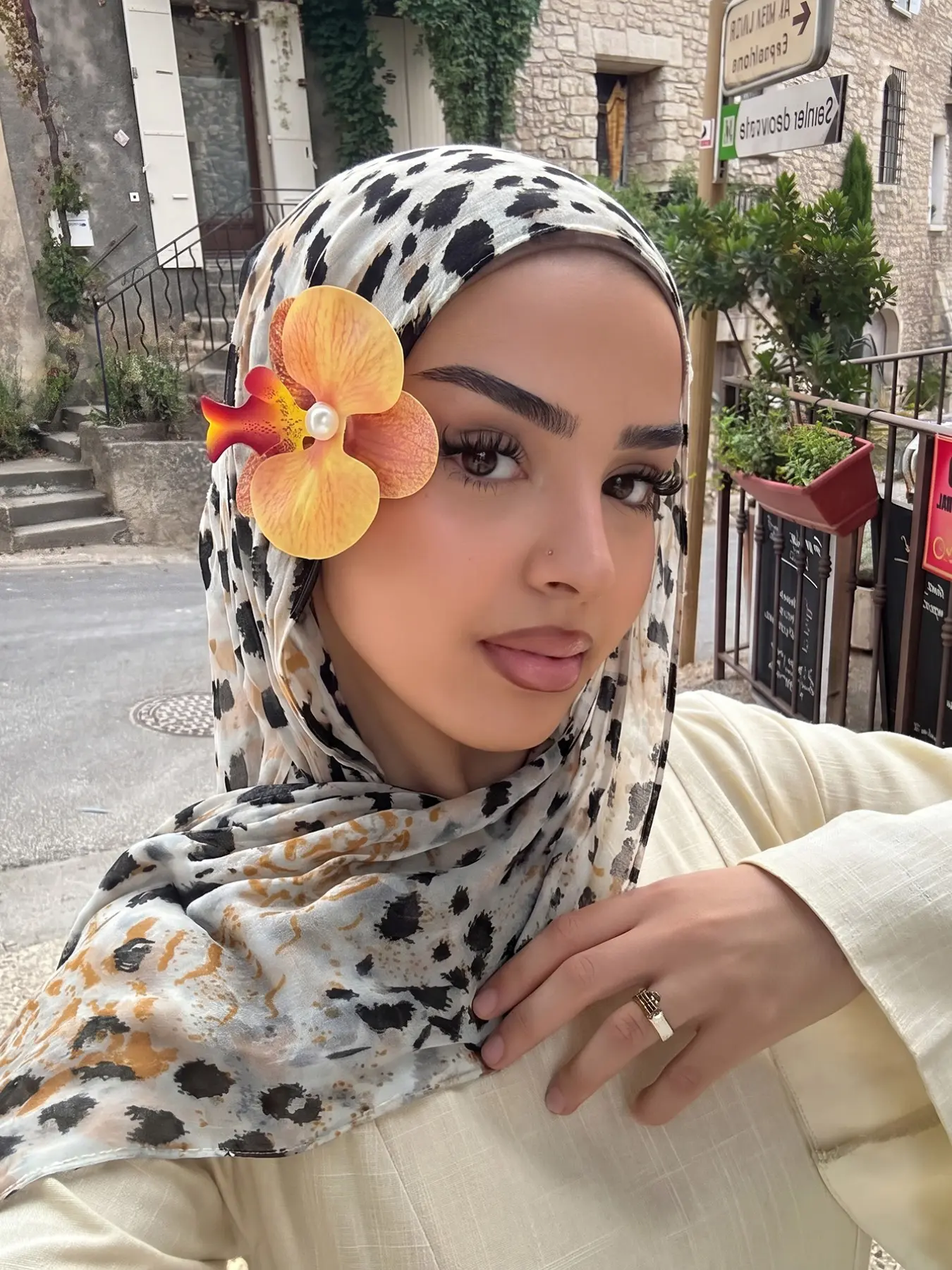 Bohemian Leopard Print Polyester Hijab Scarf, Muslim Summer Lightweight Sweat-Wicking Sun Protection Headwrap, Fashionable Casual Elegant Shawl