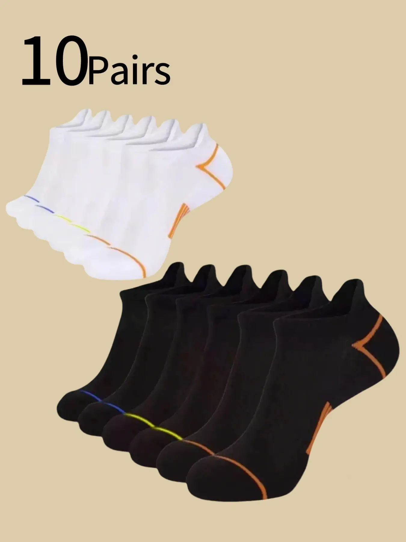 10 Pairs Unisex Low Top Ankle Socks, Breathable Antibacterial Sports Socks, Comfortable Soft Training Socks, All Season Casual Wear