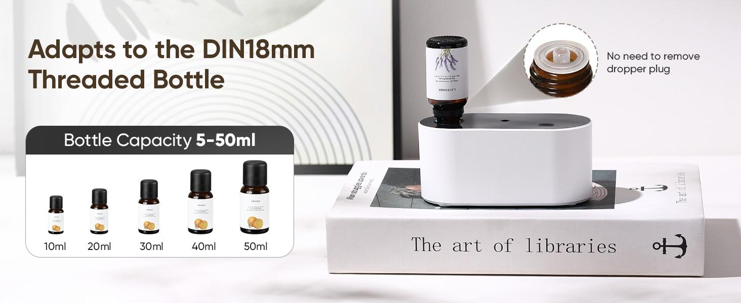 ZY Waterless Diffuser for Essential Oil, Battery Operated Scent Air Aromatherapy Diffuser, Mini Portable Aroma Diffusers with 3 Mist Modes, Cycle Start, for 400 sq.ft Room Home Office Bedroom