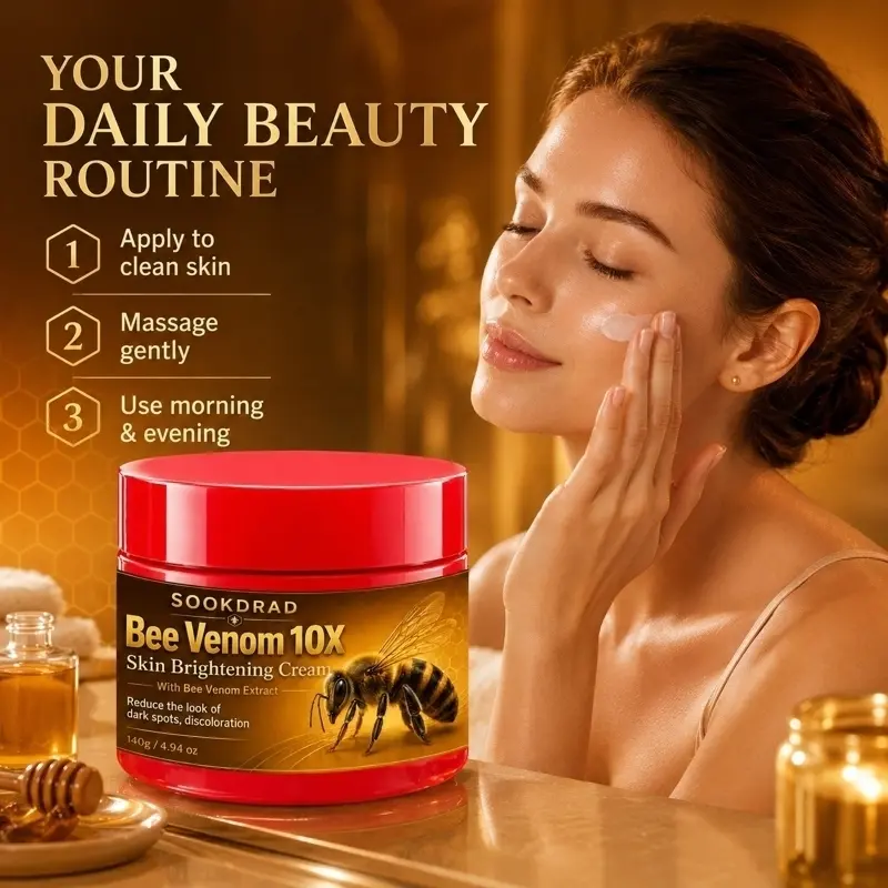 Bee Venom 10X Skin Brightening Cream, Bee Venom Extract, reduce dark spots, reduce discoloration, 140g/4.94oz
