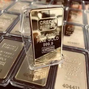 Credit Suisse 1oz Gold-Plated Bar Commemorative Coin, Unique Serial Number Design, Collectible Numismatic Series