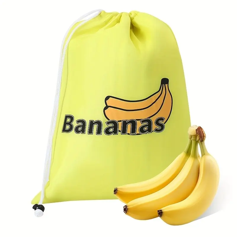 Large Capacity Food Grade Nylon Banana Storage Bag, Aluminum Bead Seal, Dual Stitching, Reusable Vegetable Storage Bag, Keeps Bananas Fresh for Days