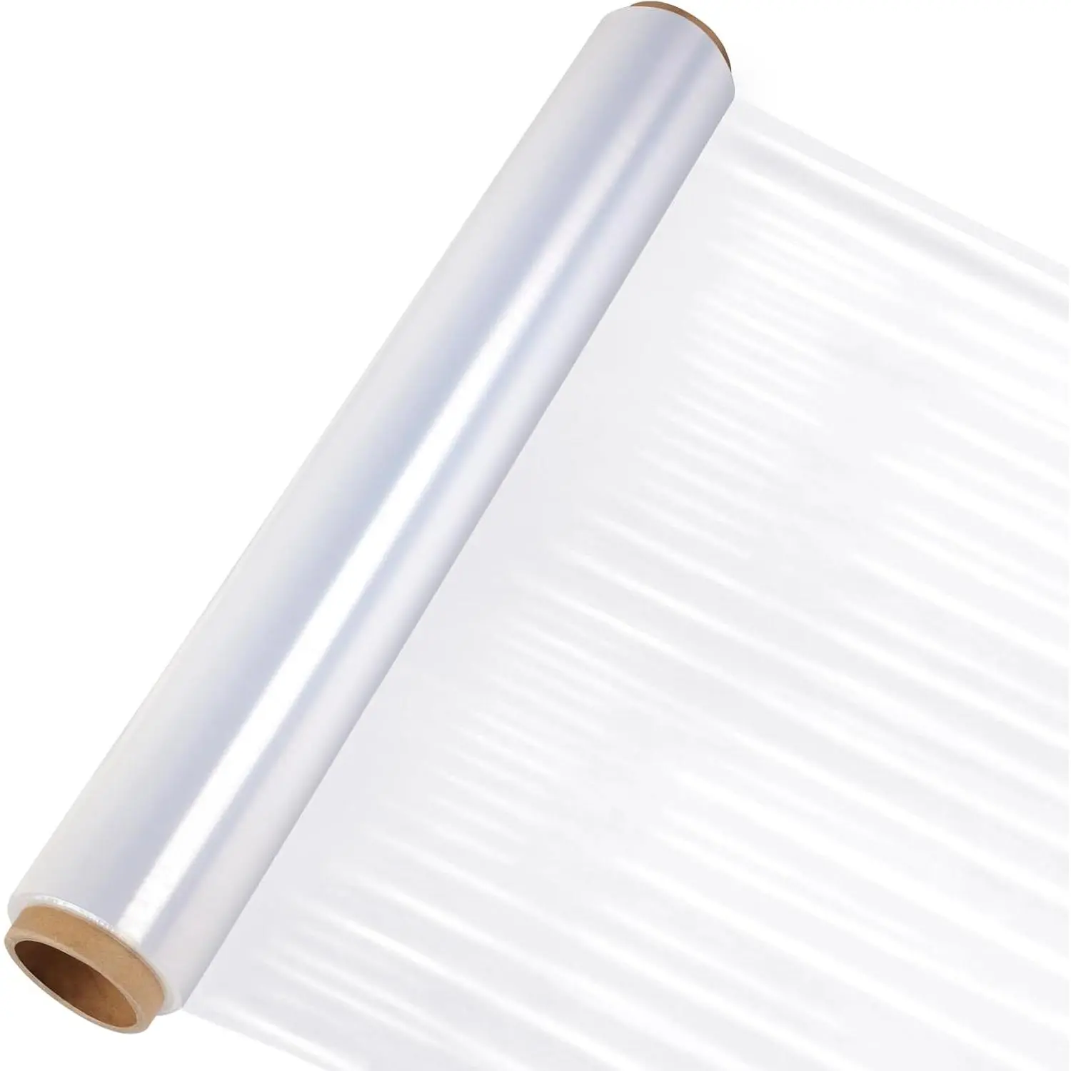 Stretch Film Roll 15IN Wide x 196.8FT Long, 60 Gauge Self-Adhering Shrink Wrap for Pallet Wrap, Furniture Wrapping Moving & Protection, 300% Max Stretch, Clear