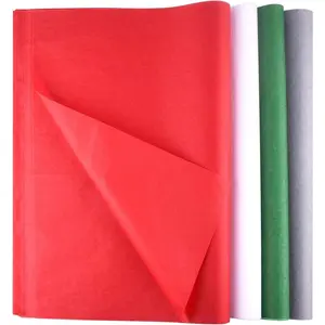 Christmas Tissue Paper Set - 100 Sheets (Red, Green, Grey, White) for Xmas Gift Wrapping and Crafts (14 x 20 Inch)Valentine's Day, gift