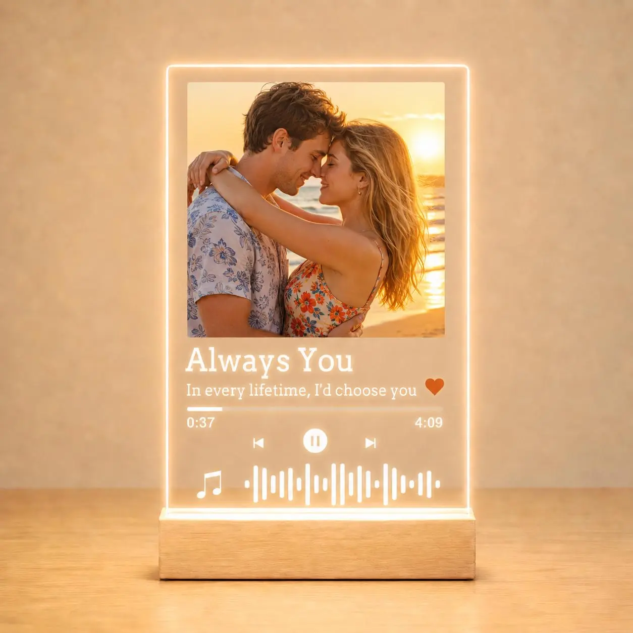 Orivox Custom Spotify Plaque, Personalized Spotify Picture Frame with Photo
