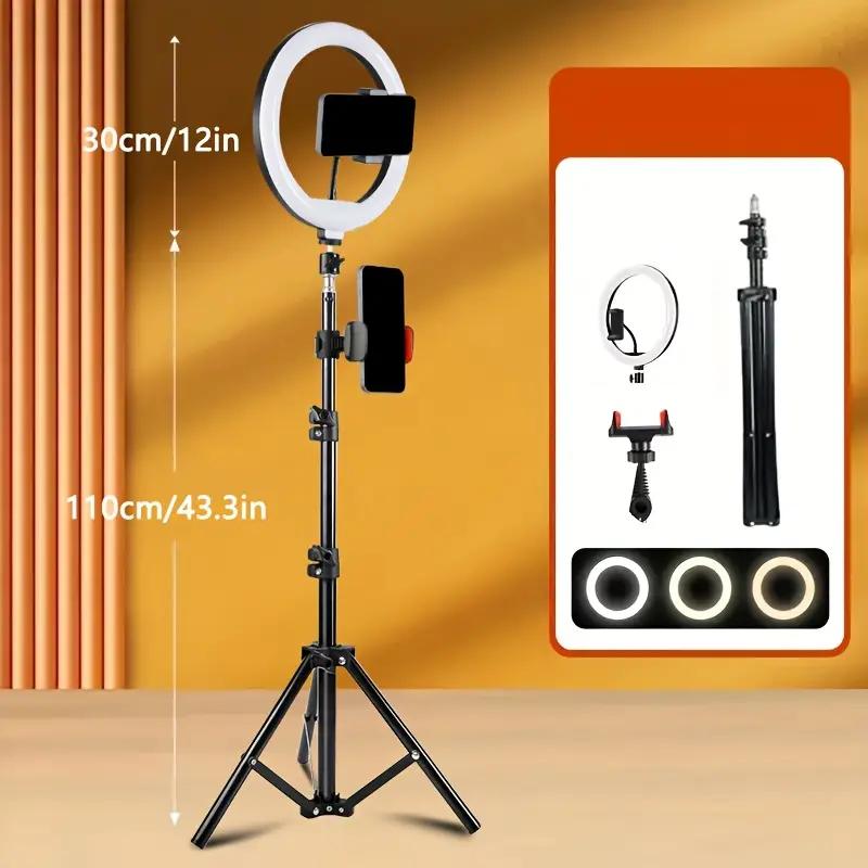 12" Video Light With 43.3" Extendable Tripod Stand - Ring Light With Phone Holder For Live Stream/Makeup/YouTube Video/TikTok/March Madness/Spring Break/Easter/World Cup - Compatible With All Phones - Creator Essential
