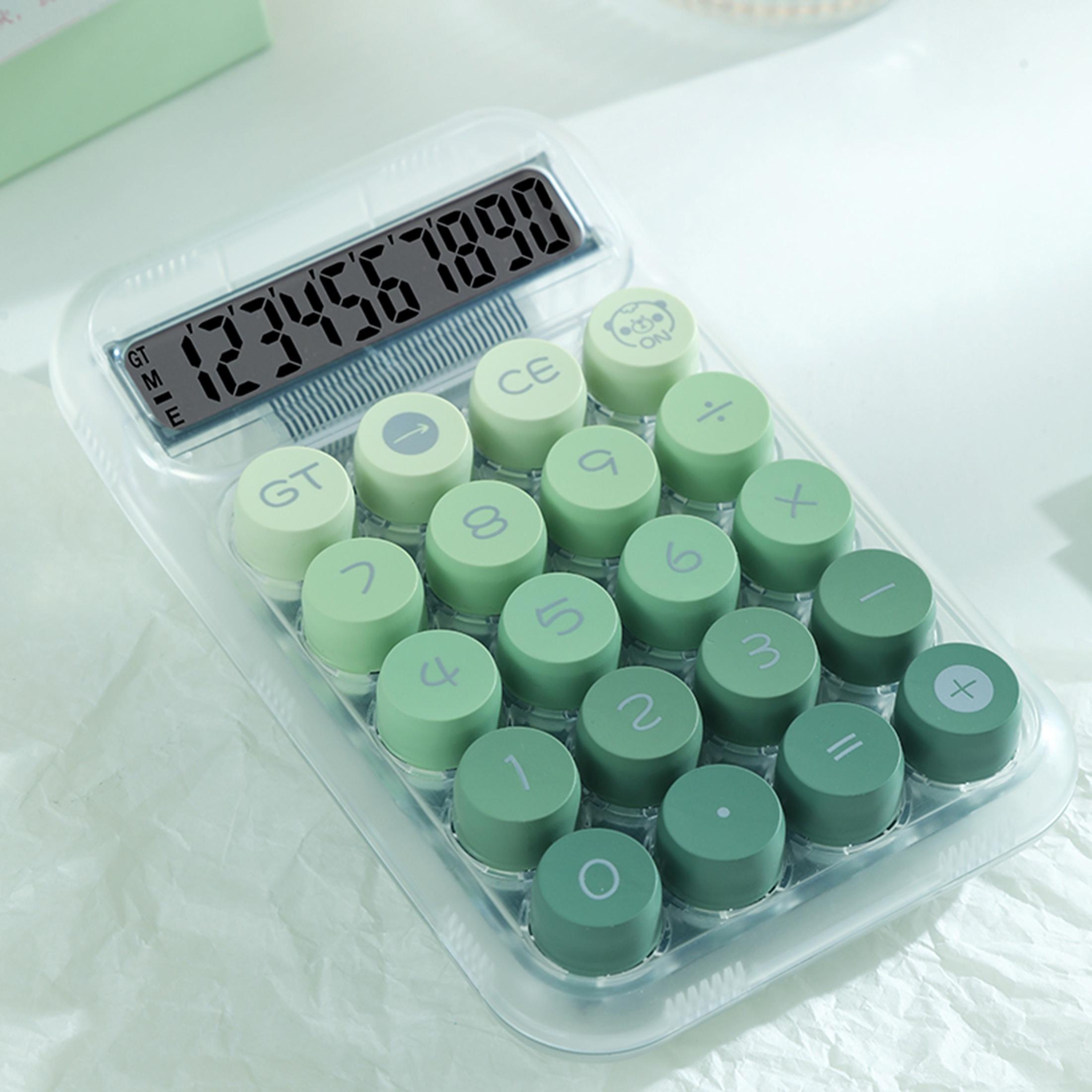 Transparent Shell Calculator, 1 Count 10 Digit Large Button Calculator with Display, Battery Powered Cute Calculator for Office Home School (without Battery) Office Stationery Supplies