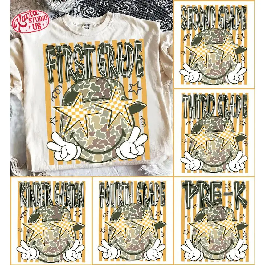 Retro Back To School Shirt For Boys Shirt, School Boy Shirt, Camo Kindergarten Kid Shirt, Pre-k Kindergarten 1st/2nd 3rd Grade Shirt