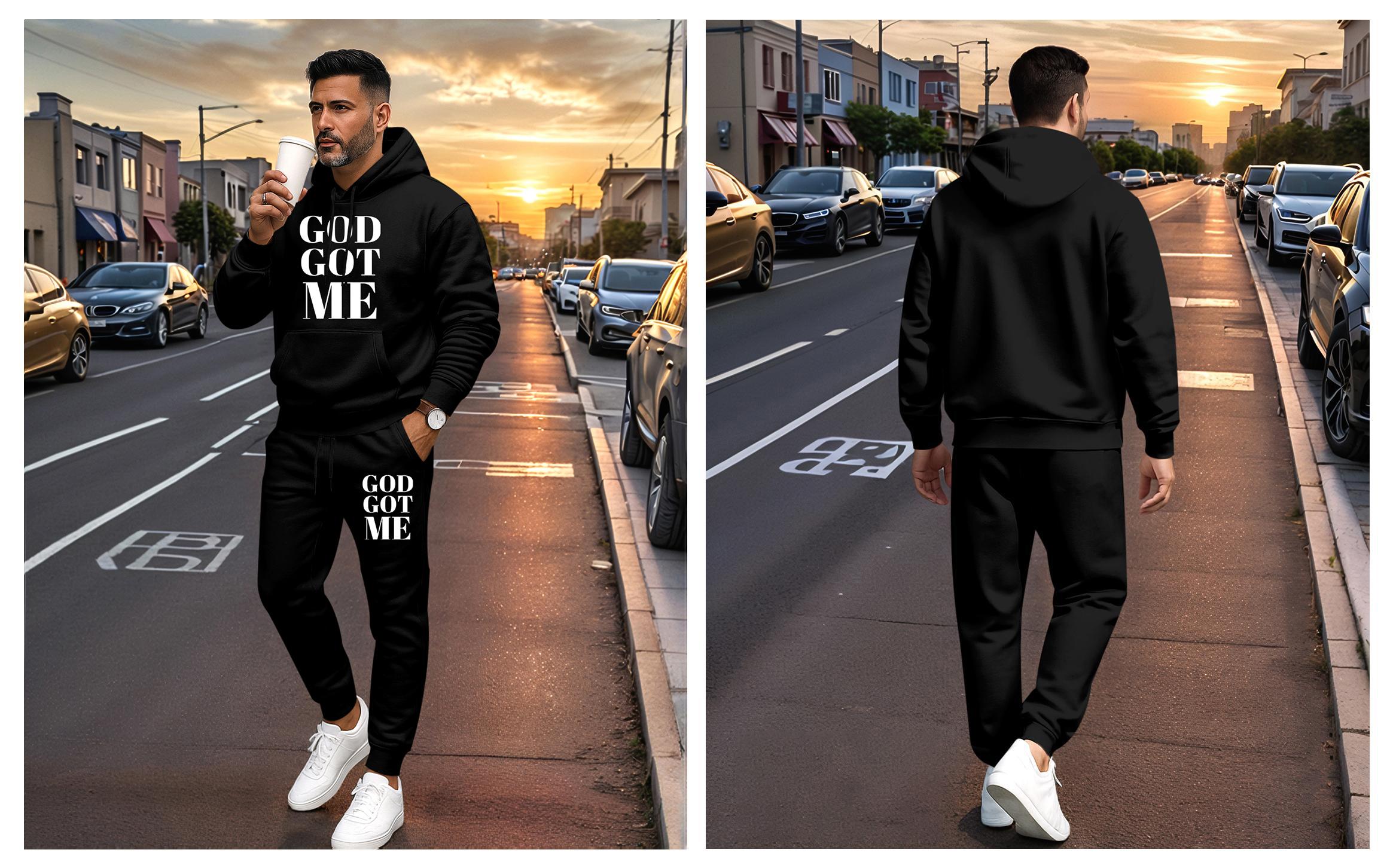 Men's God Got Me Letter Printed Hoodie and Drawstring Sweatpants Set, Menswear, Casual Athletic Long Sleeve Hooded Jacket & Trousers for Fall & Winter, Men's Clothing for Daily Wear, Sportswear Indoor Outdoor, Tracksuit, Athleisure Summer Clothes Men's God Got Me Letter Printed Hoodie and Drawstring Sweatpants Set, Menswear, Casual Athletic Long Sleeve Hooded Jacket & Trousers for Fall & Winter, Men's Clothing for Daily Wear, Sportswear Indoor Outdoor, Tracksuit, Athleisure Summer Clothes