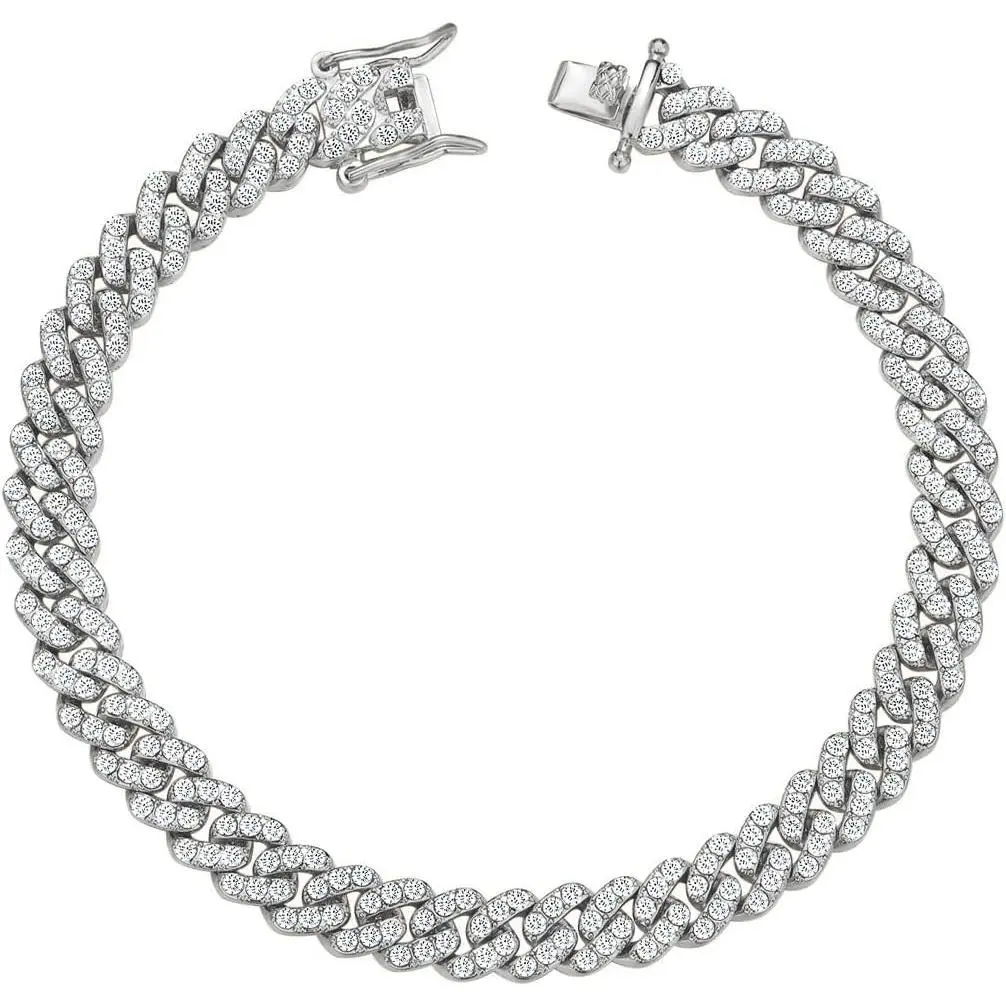 Women's Plus-Size Cuban Link Anklets - Gold, Silver, Rhinestone Diamond Accent Chain Style Classic Anklets, 9-10 in, Gift Ideas, Gold Anklets