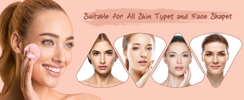 Colovis 48 PCS Powder Puff Set Soft Velour Triangle Makeup Sponge for Foundation & Loose Powder Pink & Black Ideal for Travel Daily Use Easy to Clean Beauty Tools